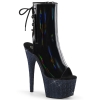 ankle mid calf boots black holo patent midnight bl