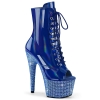 ankle mid calf boots blue holo patent blue ab rs