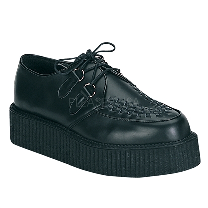 Men's black leather creeper shoes
