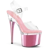 7inch   7 1 2inch heel clear clear baby pink chrom