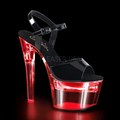 Clear Led Lights Usb Chargeable Black Vamp Shoe
