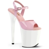 8inch heel baby pink patent white