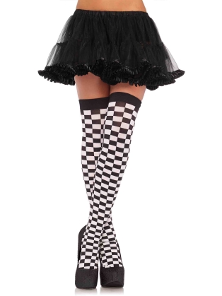 Stockings Checkerboard thigh highs