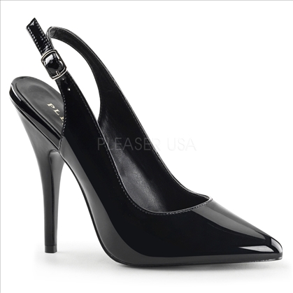 Slingback Shiny Black Patent Seductive Shoe