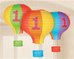 First Birthday Rainbow Hot Air Balloon Lanterns