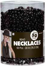 Black Bead Necklaces 50 Count