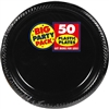BLACK 10in. PLASTIC PLATE PARTY PACK 50CT