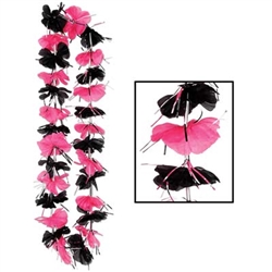 Pink And Black Party Lei