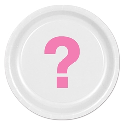 Pink Question Mark Round Plates