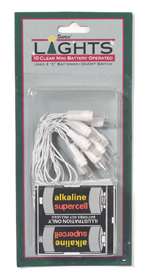 Battery 10 Count Lite Set White Wire