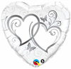 Entwined Hearts Silver Mylar Balloon