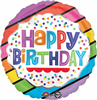 Happy Birthday Stripes Mylar