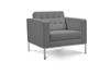 Piazza - Grey Leather Lounge Chair