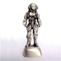 Divers Gifts & Collectables 4.5" Statue of Siebe Gorman Hard Hat Commercial Diver - Pewter