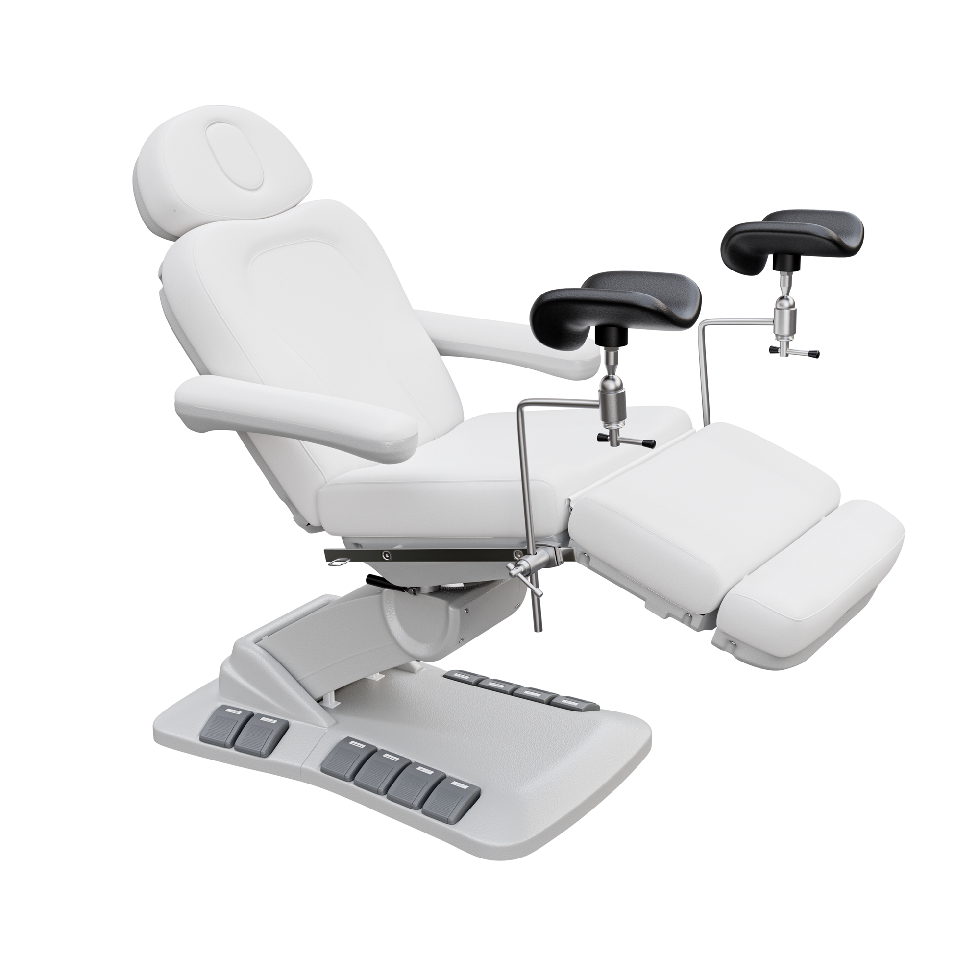 Spa Numa OB-GYN SWIVEL DELUXE 4 Motor Electric Treatment Chair Bed with Built-in Foot Pedals - 2246EB - SU-White
