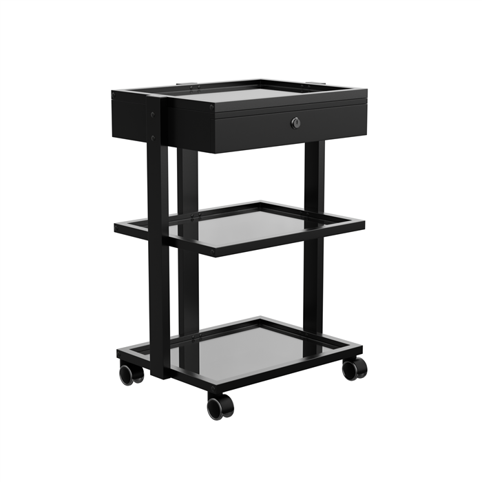 Abel + Beauty Trolley With Three Tier Glass - USA-1040A-Black