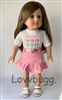 NY Girl Pink Skirt Set for 18 inch American Girl or Bitty Baby Born Doll Clothes