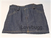 Denim Skirt with Yellow Gold Stitching for American Girl 18 inch or Bitty Baby Born Doll Clothes