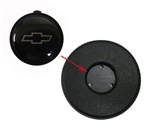 image of 1970 - 1981 Camaro 4-Bar Steering Wheel Horn Cap Button Emblem Only, Black with Gray Bowtie, 329742