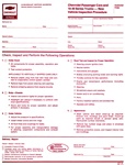1971 - 1973 Camaro New Vehicle Pre-Delivery Inspection Check Sheet