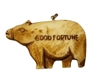 Pig "Good Fortune" Hand-Carved Genuine Bone Bead Pendant