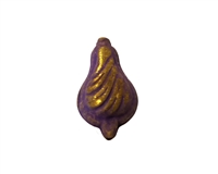 22mm Purple Textured Metal Pear Shaped Beads, 4 ct Bag