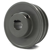 2BK45 1-1/8" Cast Iron Sheave Pulley for Dual Belt V-belt  size 5L, B  OD : 4.5" Double Grooves Pulley ID: 1 1/8"