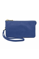 S24-5-1-005RBL- LEATHER WALLET WITH DETACHABLE WRISTLET  - ROYAL BLUE /1PC