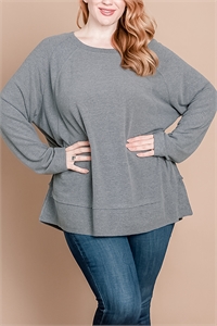 S7-1-1-T63041X-GREY PLUS SIZE PULLOVER TOP 2-2-2