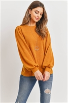 S10-2-1-PPT2139-NMU - LONG SLEEVES ROUND NECK MIER SWEATER- NEW MUSTARD 1-2-2-2