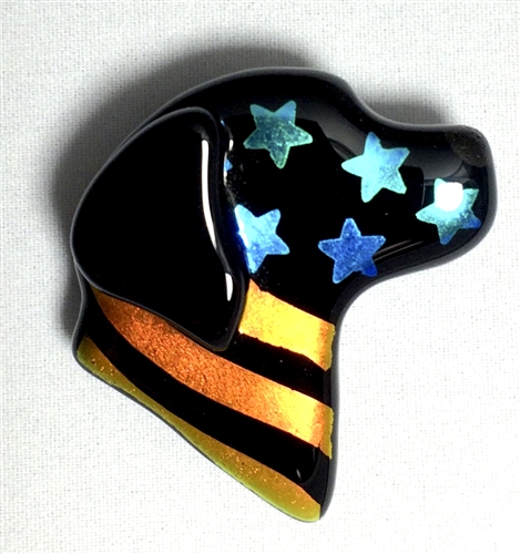 Stars and Stripes Lucky Lab Pin