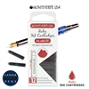 Monteverde G305RU Ink Cartridges Clear Case Gemstone Ruby- Pack of 12 / Monteverde G305RU Ruby Ink Cartridges Pack of 12