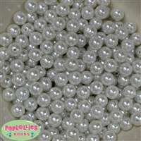 10mm White Faux Pearl Beads sold in packages of 50 beads