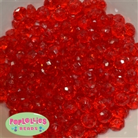 12mm Clear Red Abacus Acrylic Beads