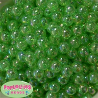 12mm Lime Green Clear AB Finish Miracle Acrylic Bubblegum Beads