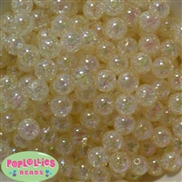 12mm Cream Crackle Bubblegum Beads sold in packages of 50 beads