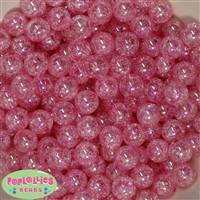 12mm bulk Pink Crackle Beads 200 pc