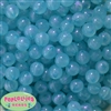 12mm Cyan blue Frost Acrylic Frost Beads sold in packages of 50 beads