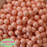 12mm matte coral acrylic faux pearl bead