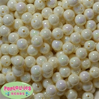 12mm Cream AB Finish Miracle Acrylic Bubblegum Beads