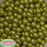 12mm Bulk Olive Green Acrylic Faux Pearls