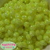 12mm Neon Yellow Rhinestone Bubblegum Beads