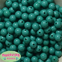 12mm Solid Teal Crackle Bead 40 pc