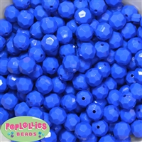 12mm Solid Royal Faceted Clear Acrylic Bubblegum Beads