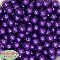 14mm Dark Purple Faux Pearl Acrylic Beads