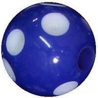 14mm Royal Blue Polka Dot Acrylic Bubblegum Bead