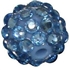 14mm Ocean Blue Rhinestone Bubblegum Beads