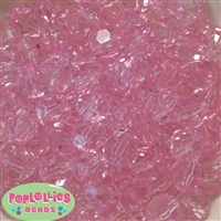 16mm Clear Pink Facet Beads 20pc