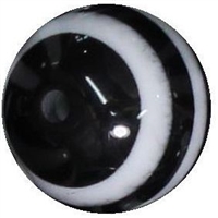 16mm Black Stripe Resin Bubblegum Beads