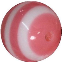16mm Pink Stripe Resin  Bubblegum Beads
